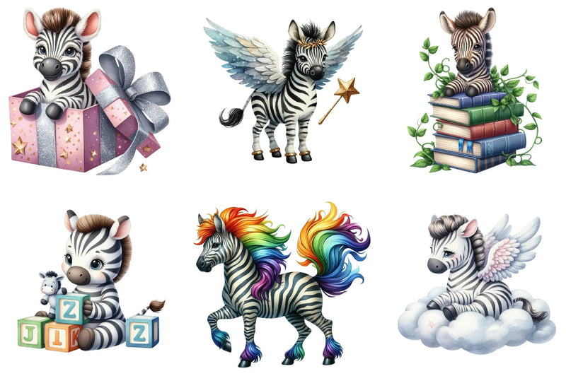 Cute Zebra Clipart Bundle - CraftNest - Digital Crafting and Art