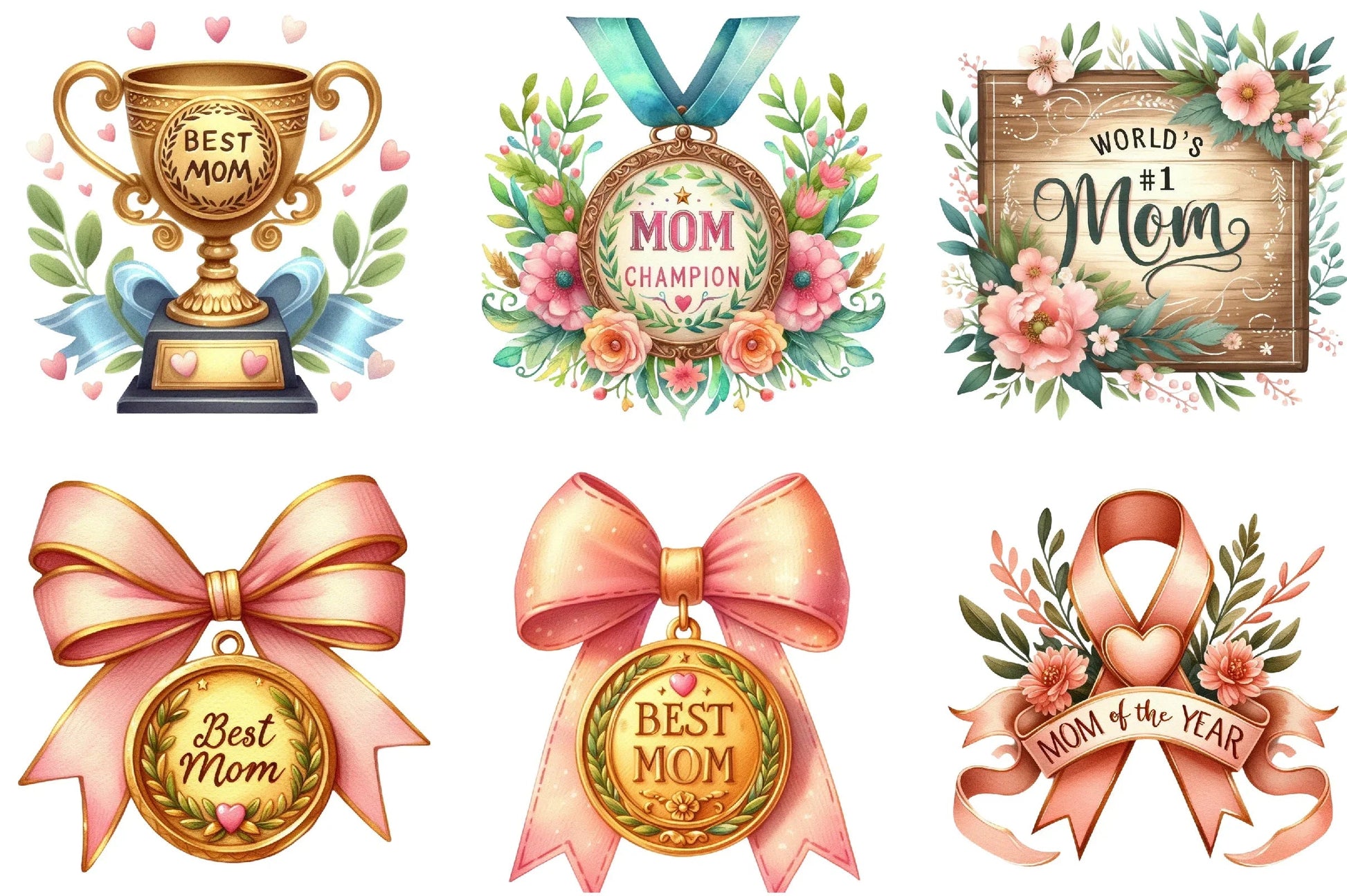 Best Mom Award & Ribbon Clipart Bundle - CraftNest - Digital Crafting and Art