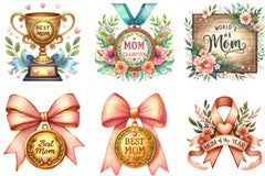 Best Mom Award & Ribbon Clipart Bundle - CraftNest - Digital Crafting and Art