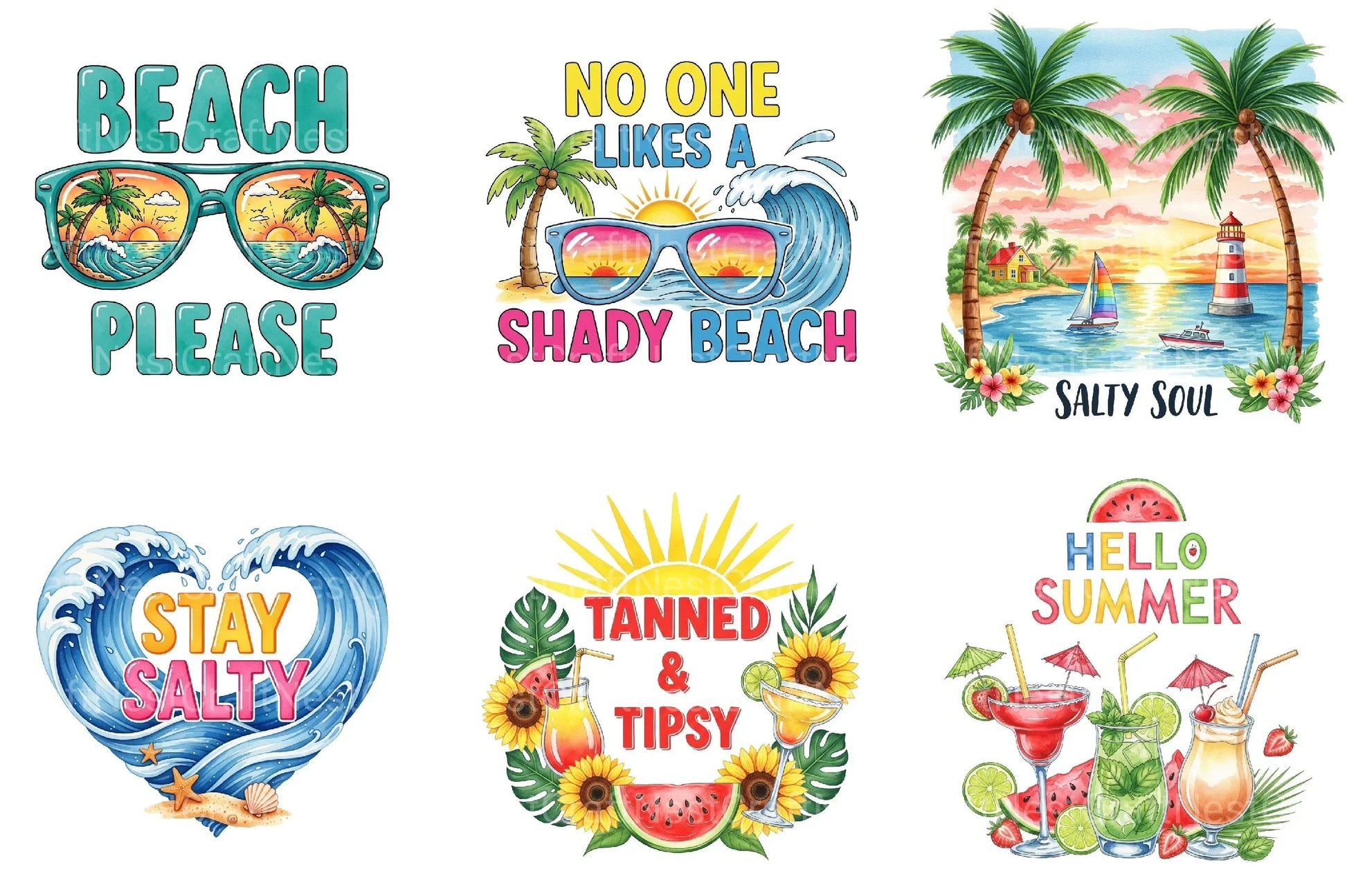 Summer Season Quotes Clipart Bundle 85 - CraftNest - Digital Crafting and Art