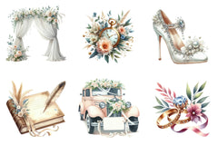 White Wedding Timeline Clipart Bundle - CraftNest - Digital Crafting and Art