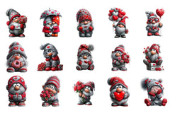 Valentine Gnome Clipart Design Bundle - CraftNest - Digital Crafting and Art