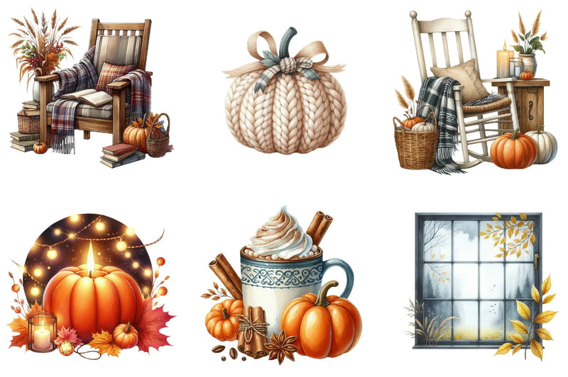 Cozy Autumn Clipart Bundle - CraftNest - Digital Crafting and Art