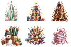 Christmas Pencil Tower Clipart Bundle - CraftNest - Digital Crafting and Art