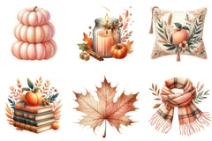 Peach Autumn Clipart Bundle - CraftNest - Digital Crafting and Art