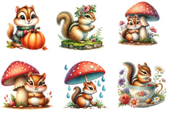 Chipmunk Cute Forest Animal Clipart Bundle - CraftNest - Digital Crafting and Art