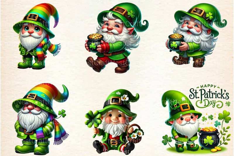 St. Patrick's Day Gnome Clipart Bundle 99 - CraftNest - Digital Crafting and Art