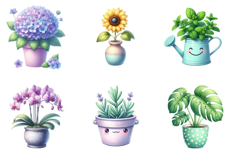 Kawaii House Plant Clipart Bundle - CraftNest - Digital Crafting and Art