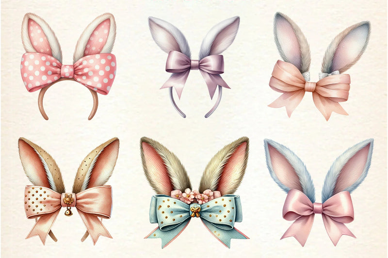 Easter Bunny Ear Bow Clipart Bundle - CraftNest - Digital Crafting and Art