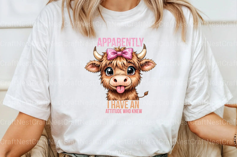 Funny Highland Cow Sarcastic Clipart Bundle - CraftNest - Digital Crafting and Art