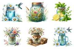 Spring Mason Jars Clipart Bundle - CraftNest - Digital Crafting and Art