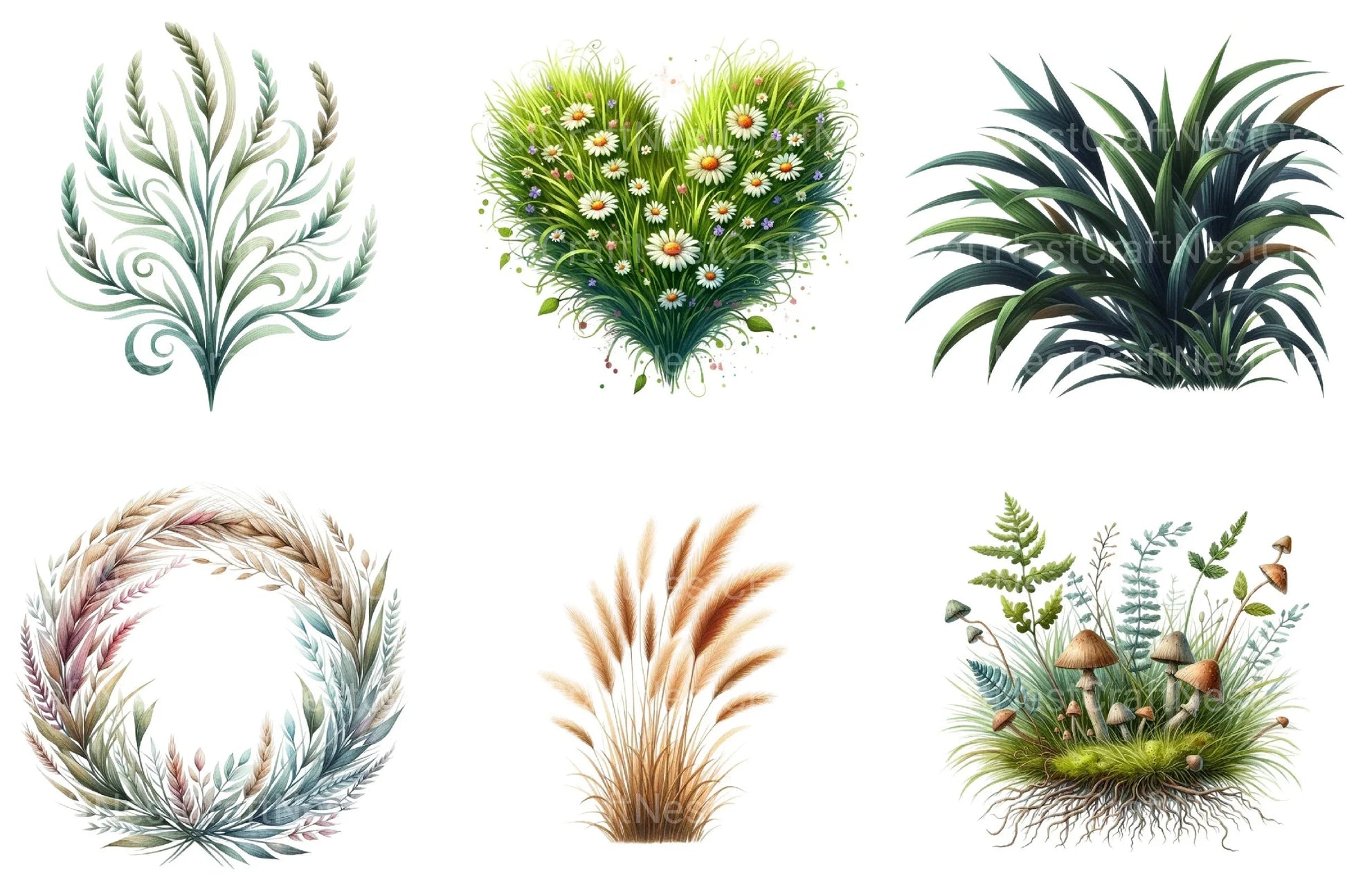 Grass Clipart Bundle for Creative Designs - CraftNest - Digital Crafting and Art