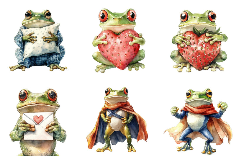 Funny Frogs Clipart Bundle - CraftNest - Digital Crafting and Art