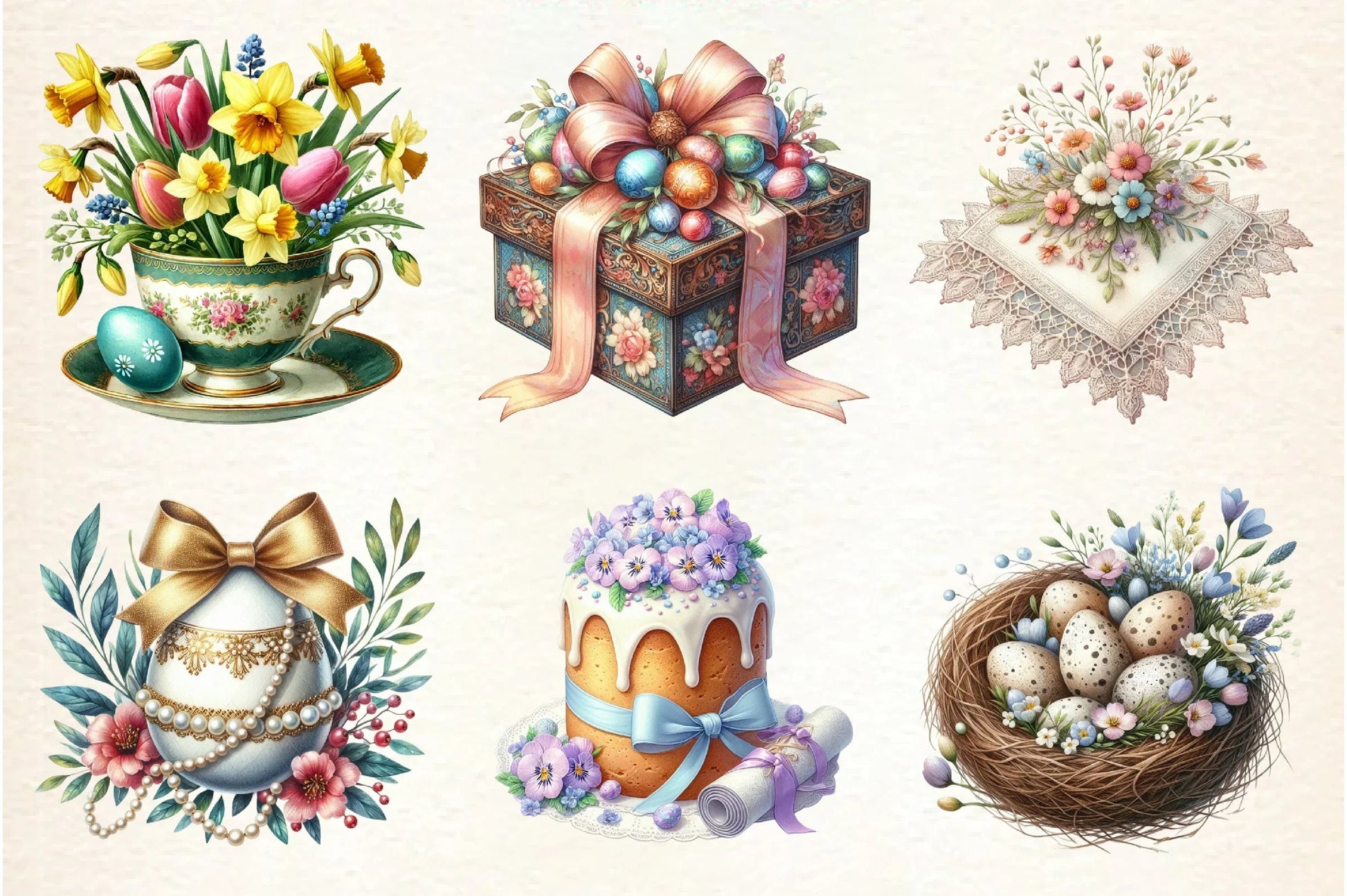 Vintage Easter Clipart Bundle - CraftNest - Digital Crafting and Art