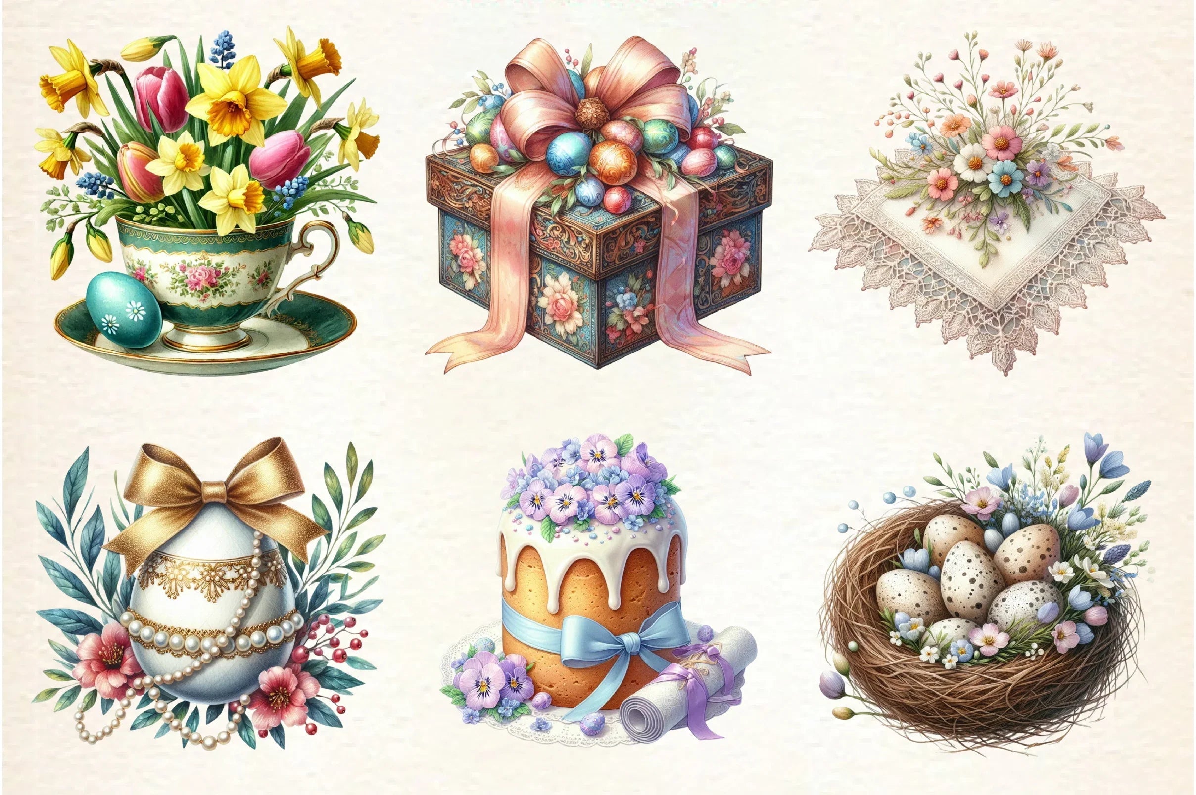 Vintage Easter Clipart Bundle - CraftNest - Digital Crafting and Art