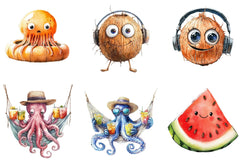 Funny Summer Beach Clipart Bundle - CraftNest - Digital Crafting and Art