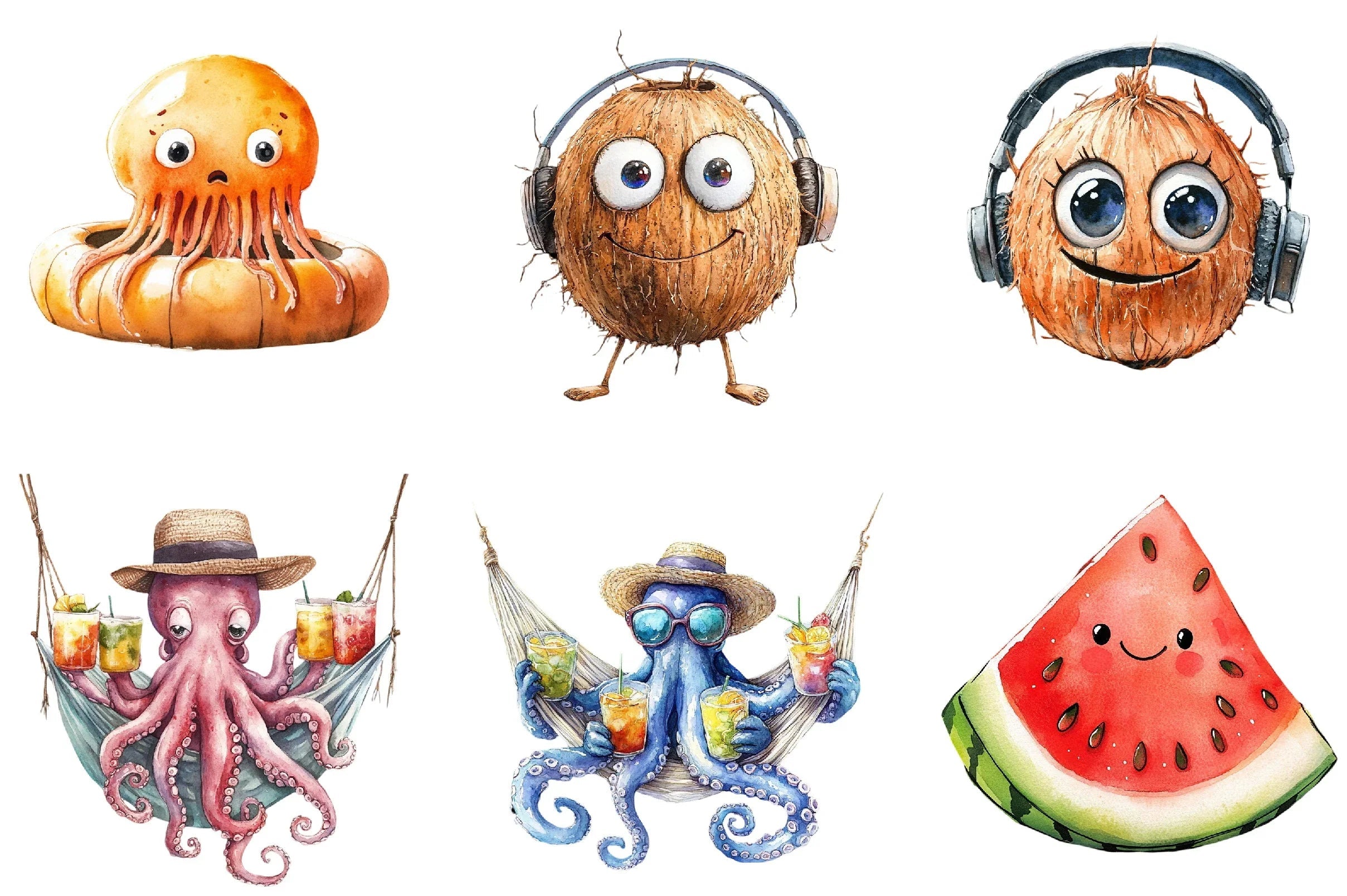Funny Summer Beach Clipart Bundle - CraftNest - Digital Crafting and Art