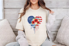 Patriotic USA Flowers Heart Clipart Bundle for 4th of July - CraftNest - Digital Crafting and Art