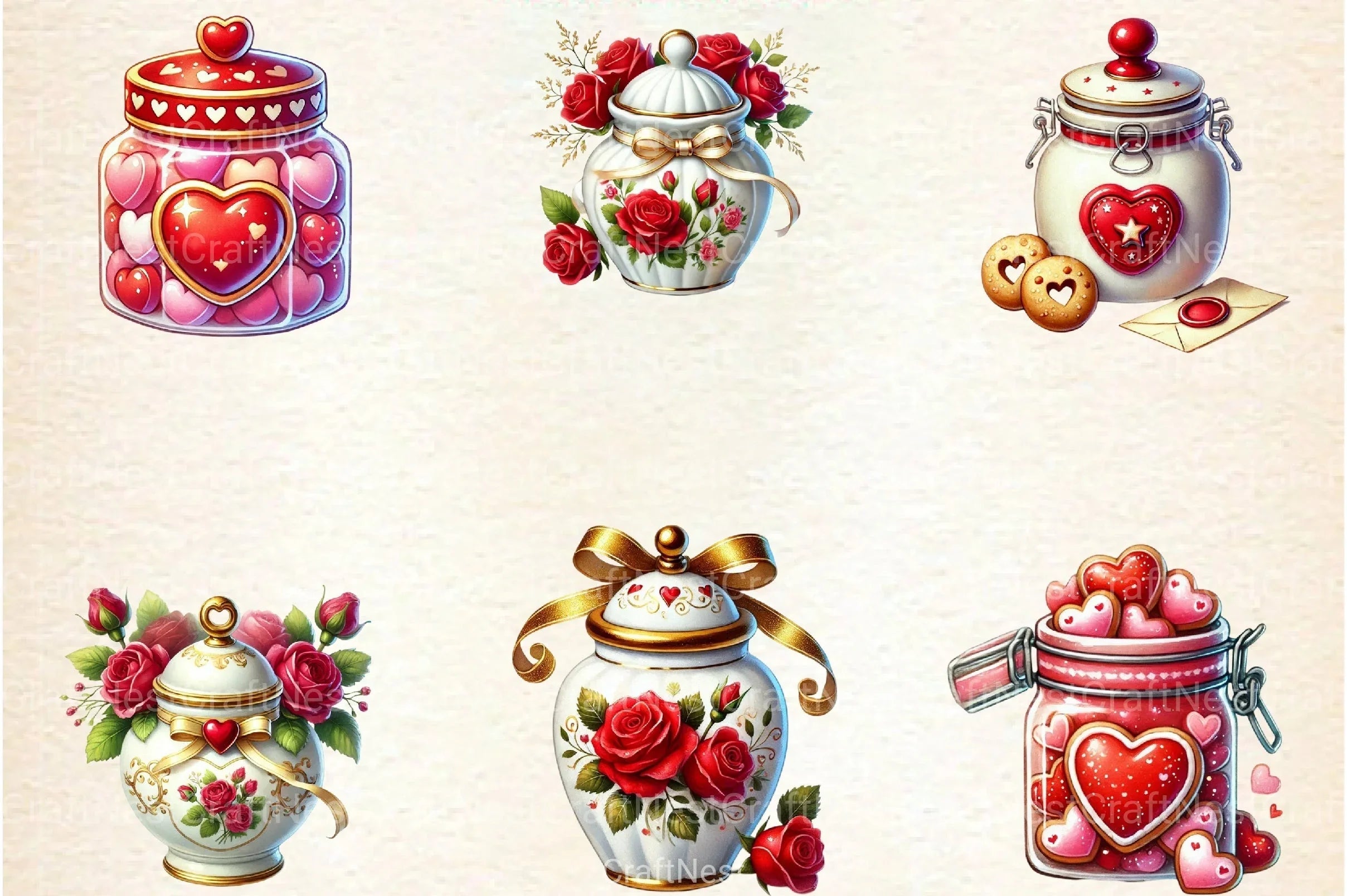Valentine Cookie Jar Clipart Bundle - CraftNest - Digital Crafting and Art