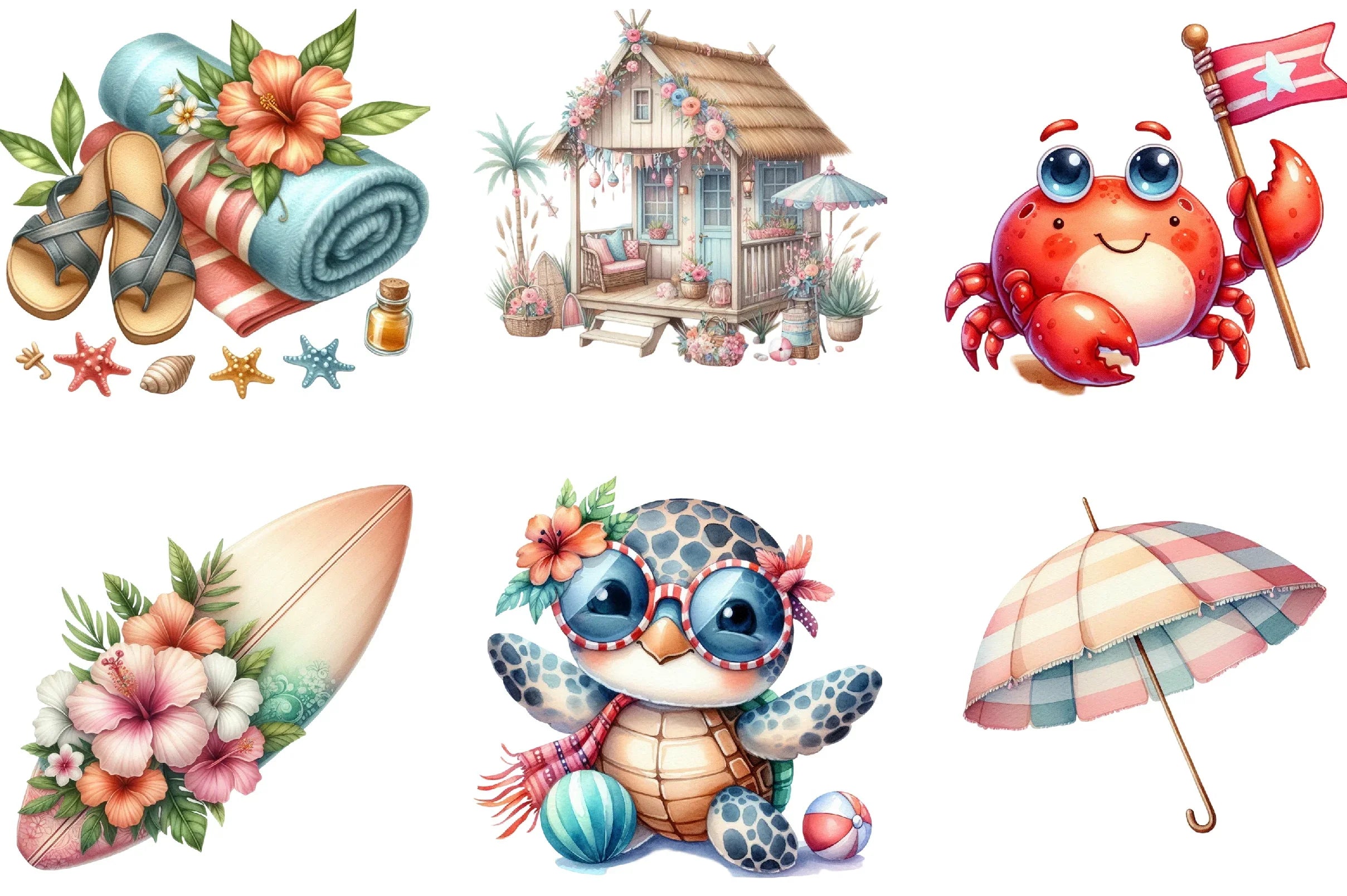 Summer Beach Clipart Bundle - CraftNest - Digital Crafting and Art