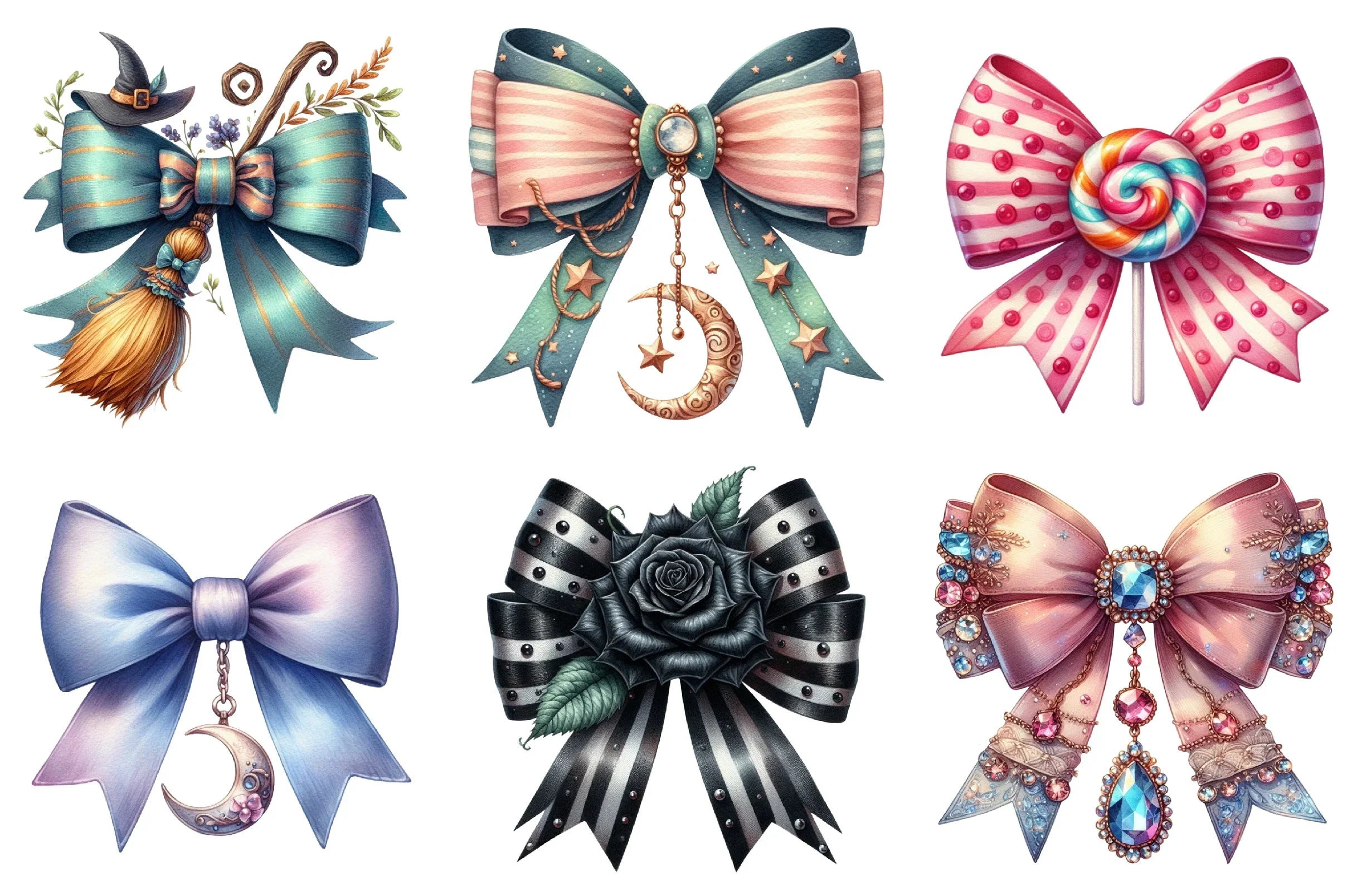 Halloween Coquette Bow Clipart Bundle - CraftNest - Digital Crafting and Art