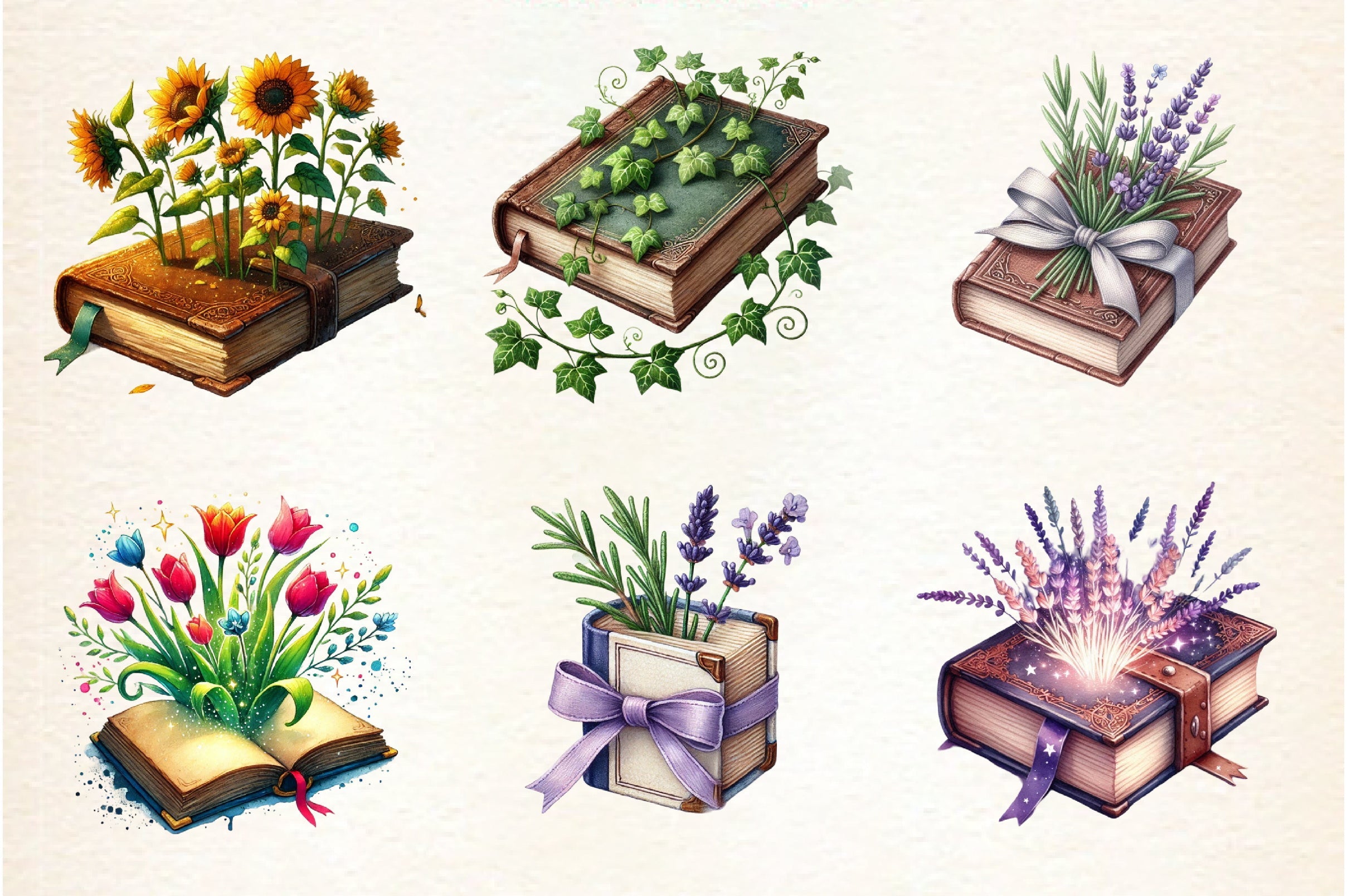 Flower Book Clipart Bundle