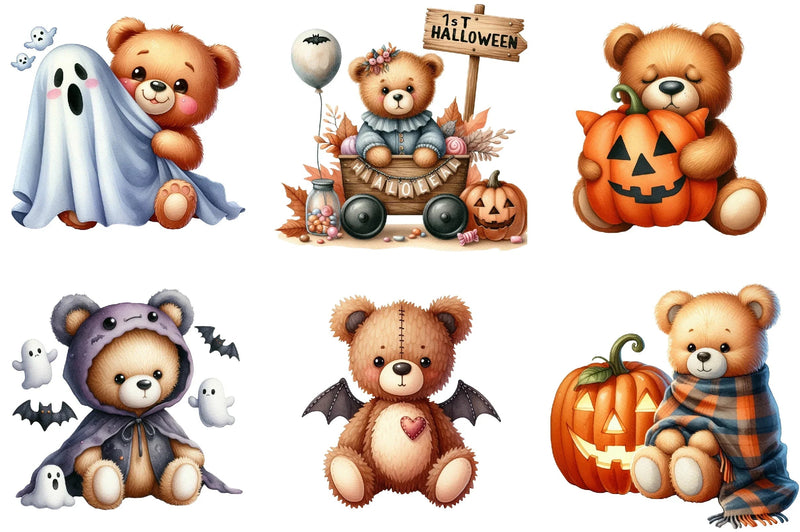 Teddy Bear Baby's First Halloween Clipart Bundle - CraftNest - Digital Crafting and Art