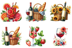 Summer Red Wine Clipart Bundle - CraftNest - Digital Crafting and Art