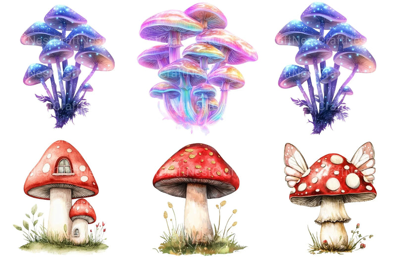Magical Mushrooms Clipart Bundle 66 - CraftNest - Digital Crafting and Art