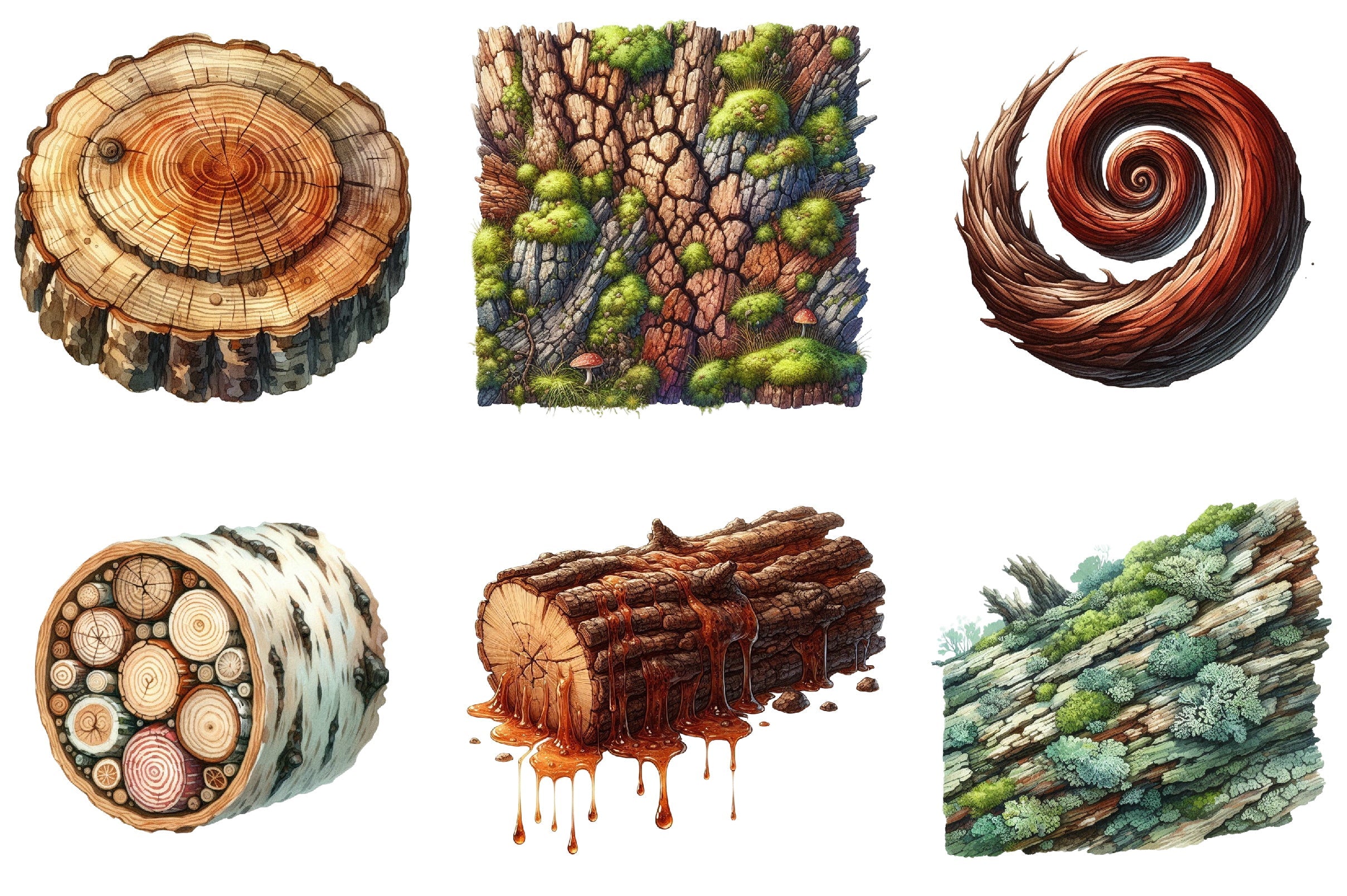 Tree Bark Clipart Bundle