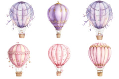 Pastel Hot Air Balloons Clipart Bundle - CraftNest - Digital Crafting and Art