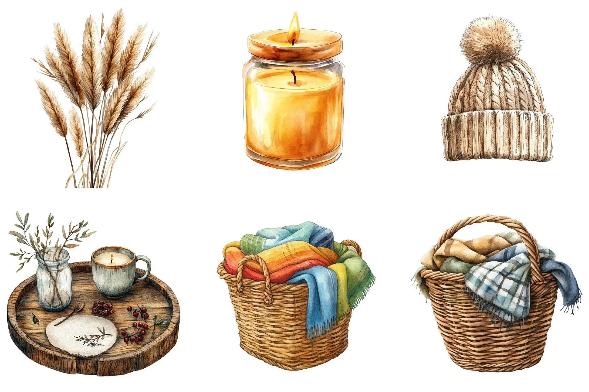 Cozy Neutral Winter Clipart Bundle - CraftNest - Digital Crafting and Art