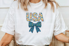 USA 4th of July Coquette Bow Flowers Clipart Bundle - CraftNest - Digital Crafting and Art
