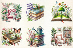 Spring Book Lover Clipart Bundle - CraftNest - Digital Crafting and Art