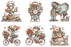 Whimsical Valentine Father Clipart Bundle - CraftNest - Digital Crafting and Art