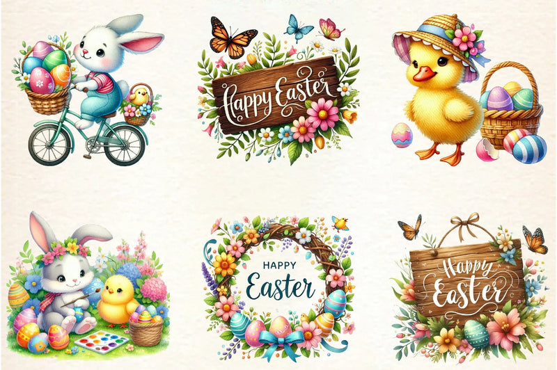 Happy Easter Clipart Bundle - CraftNest - Digital Crafting and Art