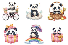 Cute Panda Clipart Bundle - CraftNest - Digital Crafting and Art