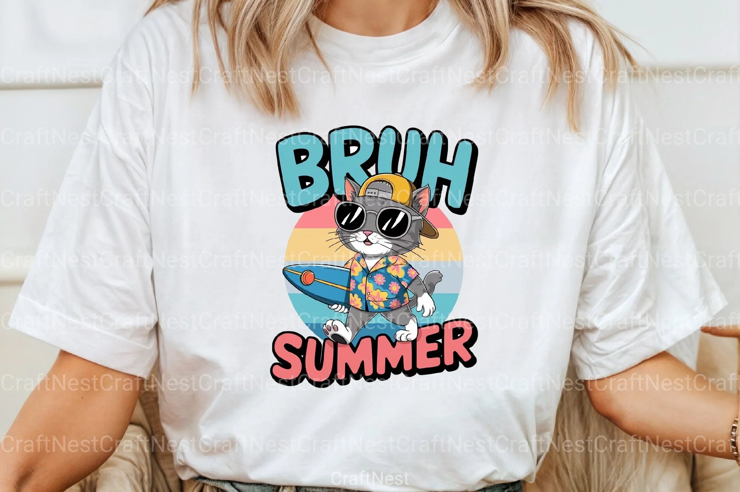 Summer Funny Cat Clipart Bundle - CraftNest - Digital Crafting and Art