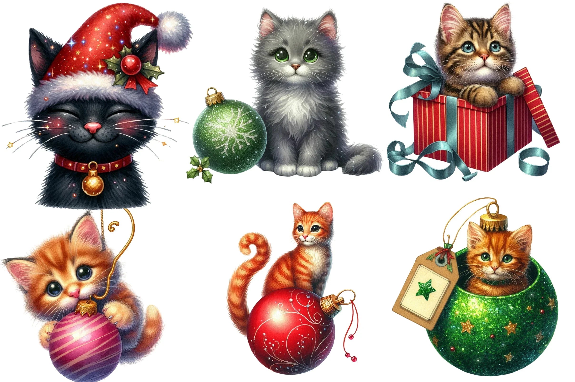 Christmas Ornament & Cat Clipart Bundle - CraftNest - Digital Crafting and Art