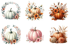 Fall Floral Pumpkin Clipart Bundle - CraftNest - Digital Crafting and Art