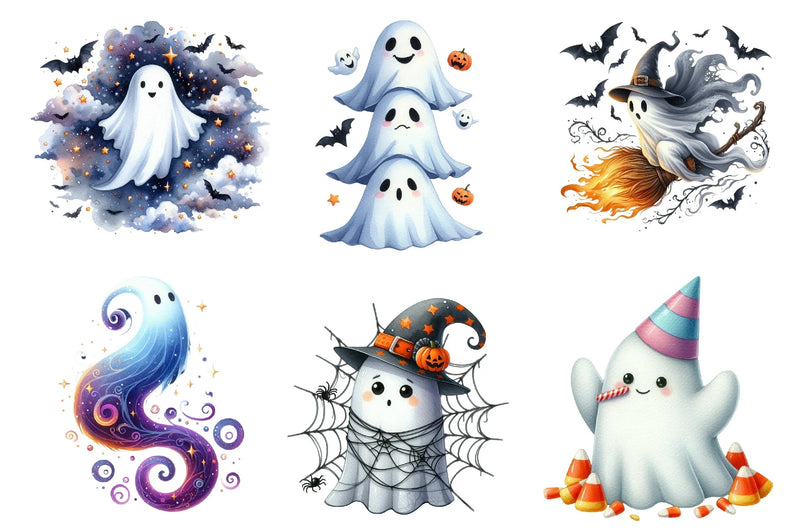 Halloween Ghost Clipart Bundle - CraftNest - Digital Crafting and Art