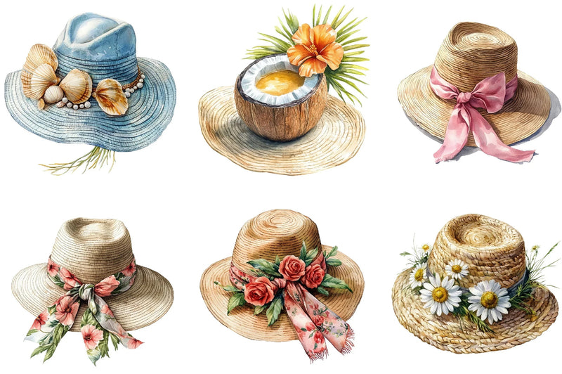 Summer Hat Clipart Bundle - CraftNest - Digital Crafting and Art