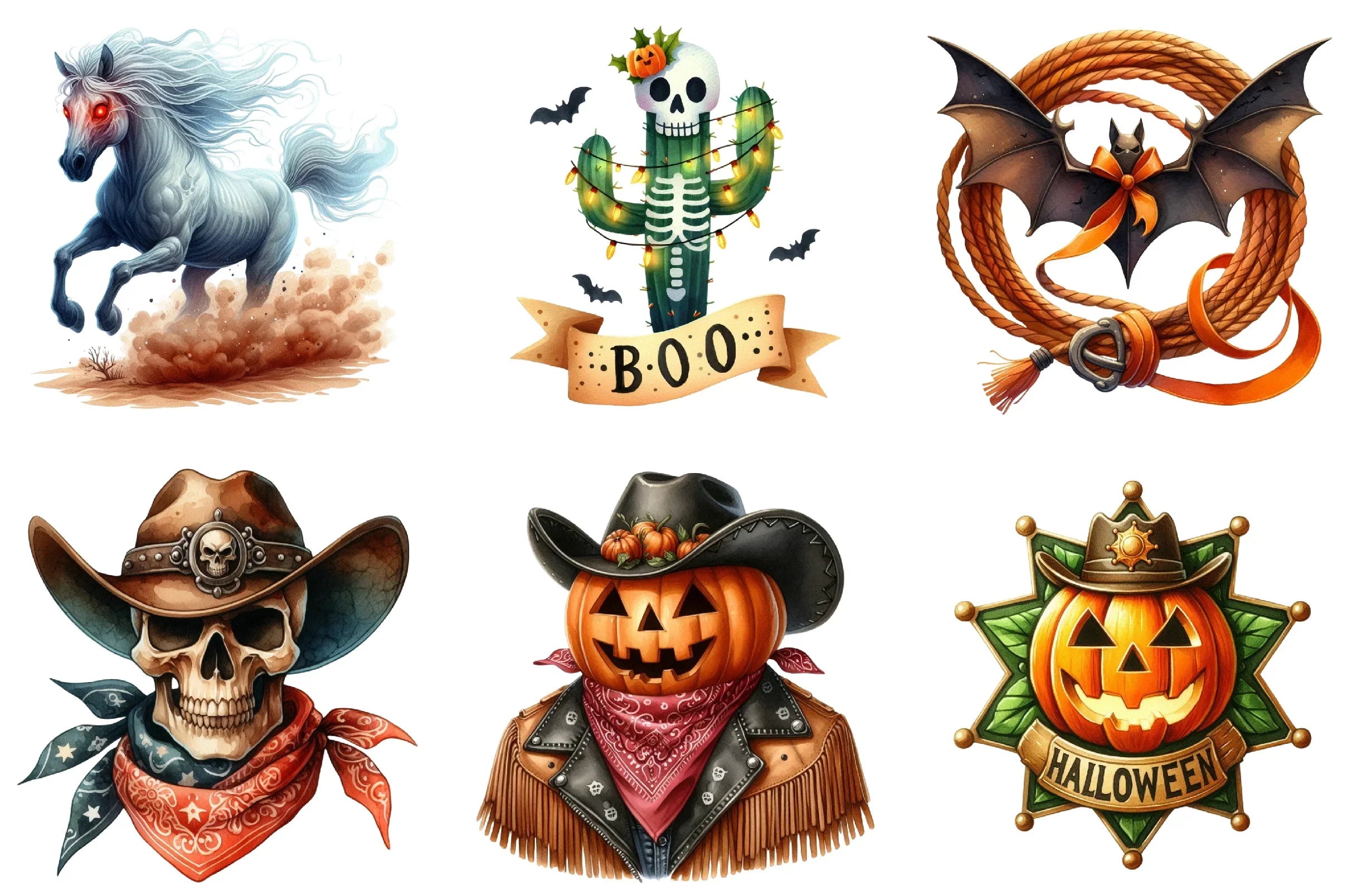 Western Halloween Clipart Bundle - CraftNest - Digital Crafting and Art