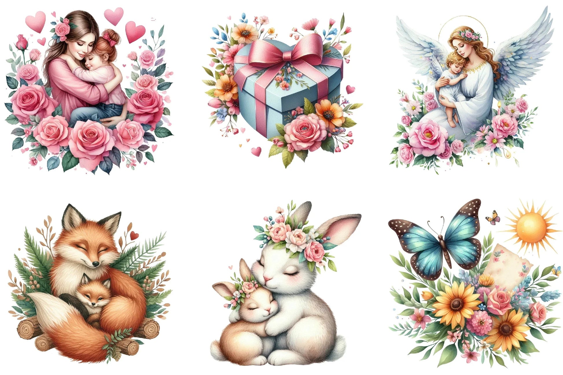Romantic Mother's Day Clipart Bundle - CraftNest - Digital Crafting and Art