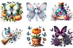 Halloween Butterfly Garden Clipart Bundle - CraftNest - Digital Crafting and Art