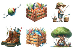 Little Fisherman Clipart Bundle - CraftNest - Digital Crafting and Art