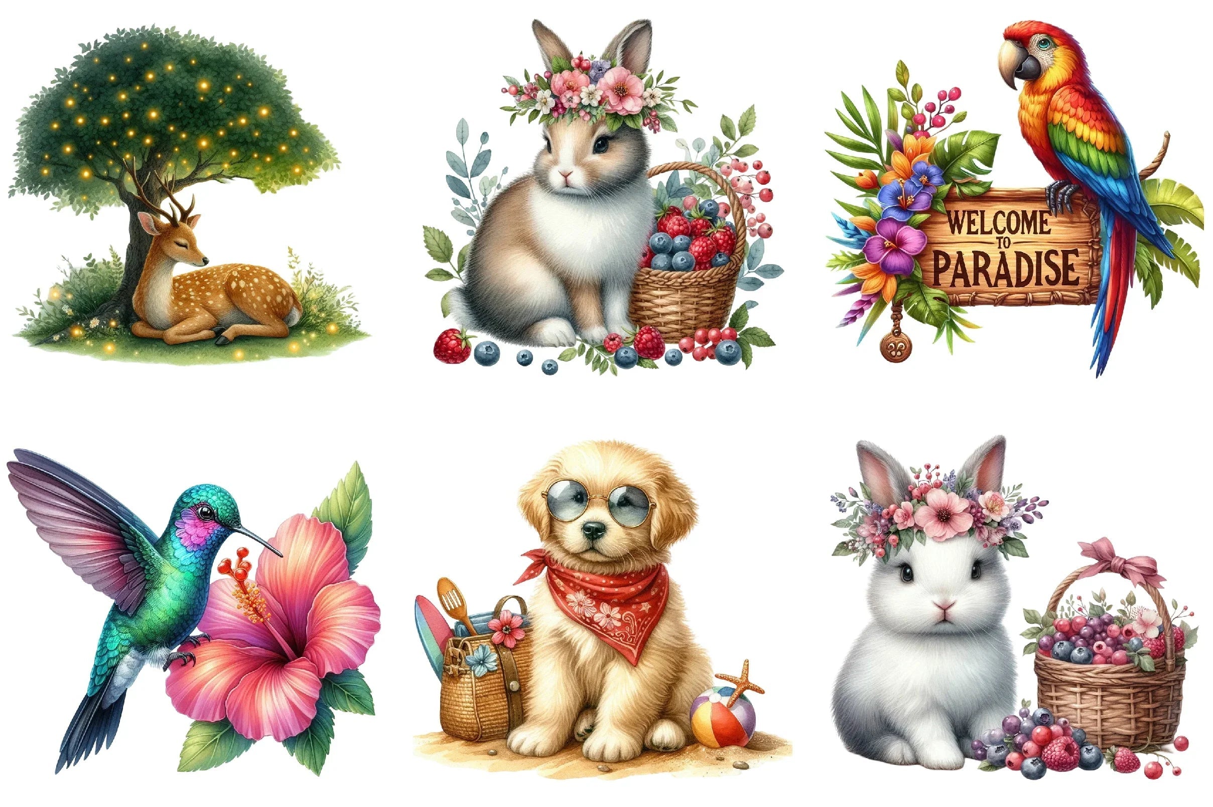 Summer Animals Clipart Bundle - CraftNest - Digital Crafting and Art