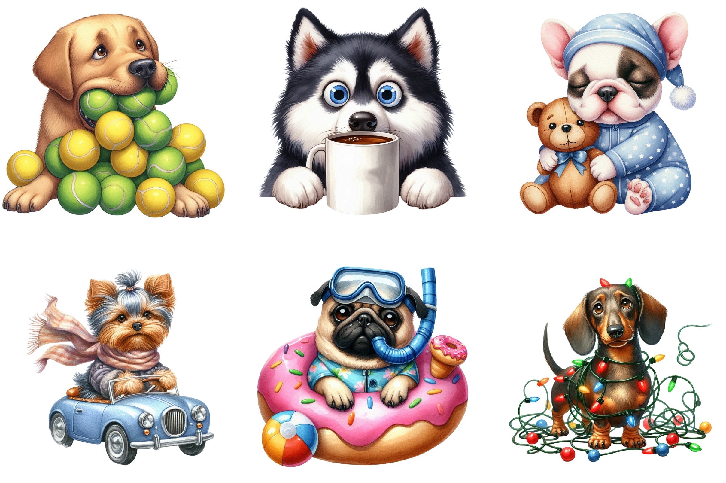 Funny Dog Clipart Bundle