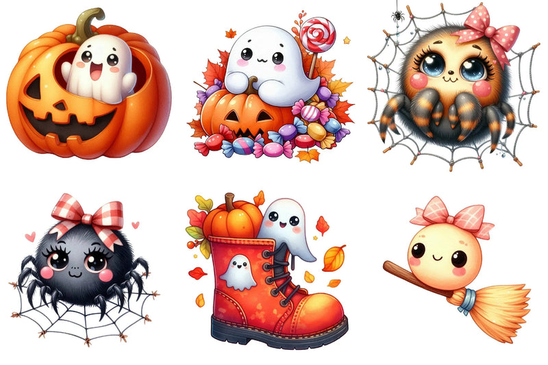 Kawaii Fall Halloween Clipart Bundle - CraftNest - Digital Crafting and Art