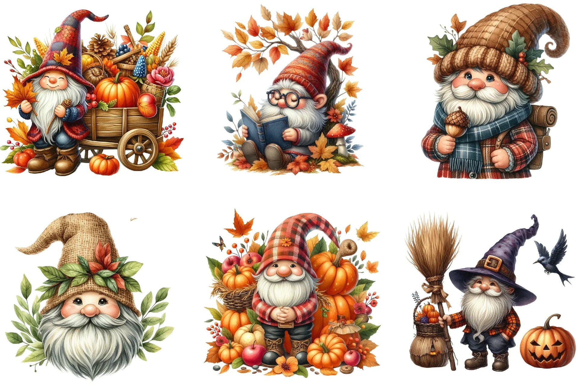 Autumn Gnome Clipart Bundle - CraftNest - Digital Crafting and Art